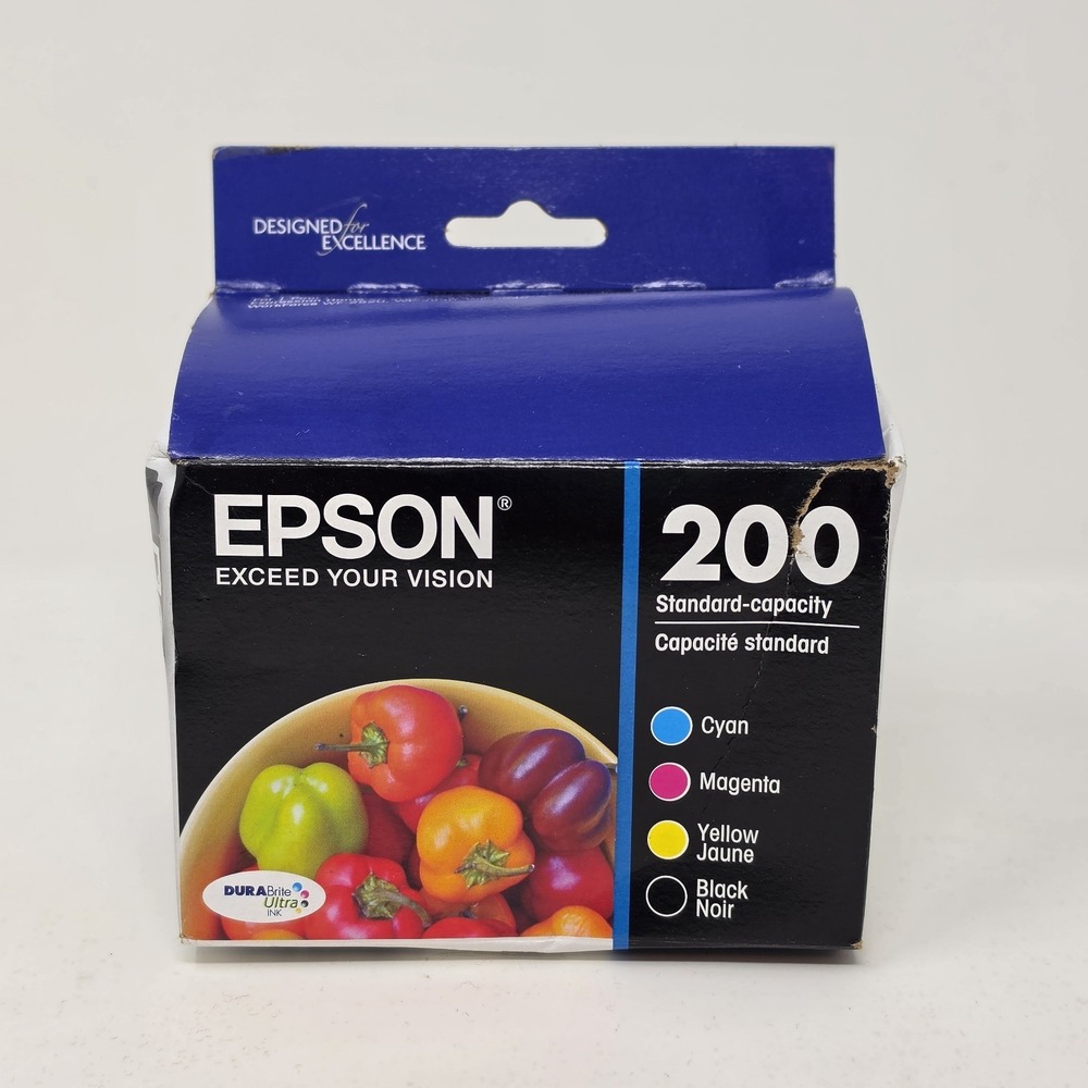 New OEM Epson 200 4pk Combo Ink Cartridges - Black Cyan Magenta Yellow ~ 5/2029